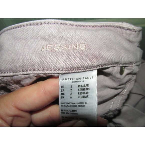 American Eagle Distressed Low Rise Light Purple Super Stretch Jegging Jeans Sz 2 - Picture 10 of 10